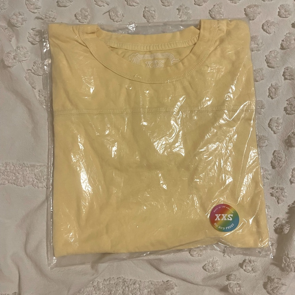 Big Bud Press Black Ringer T Shirt Yellow Sz XXS Made In LA